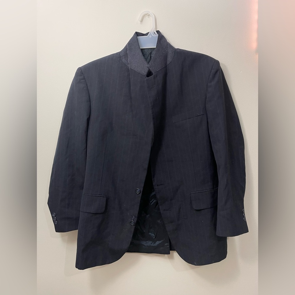 Towncraft Charcoal Blazer with Subtle Stripes